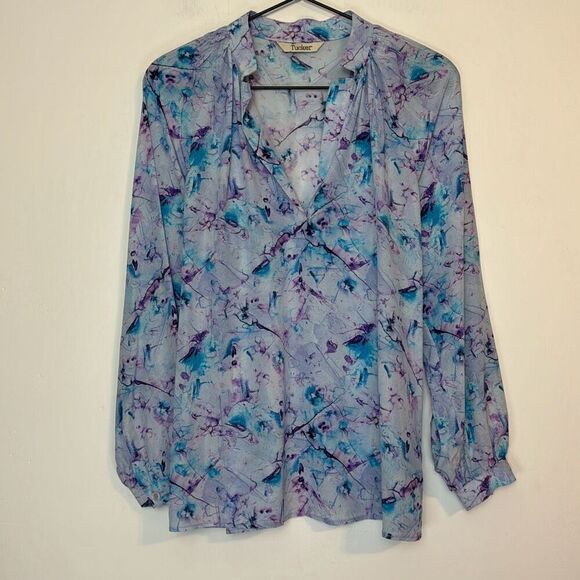 Tucker Silk V Neck Blouse S - Picture 1 of 6